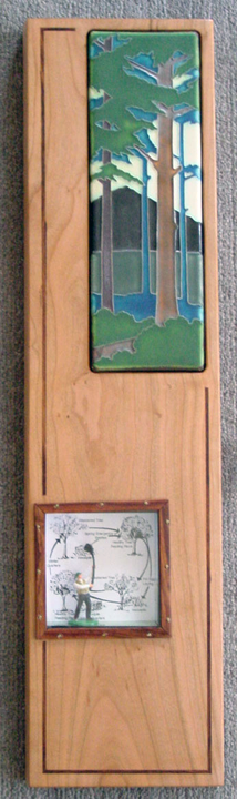 Materials: maple, wenge, tile. Tile made by Motawi Tile Works, Ann Arbor MI. Made for son Philip.